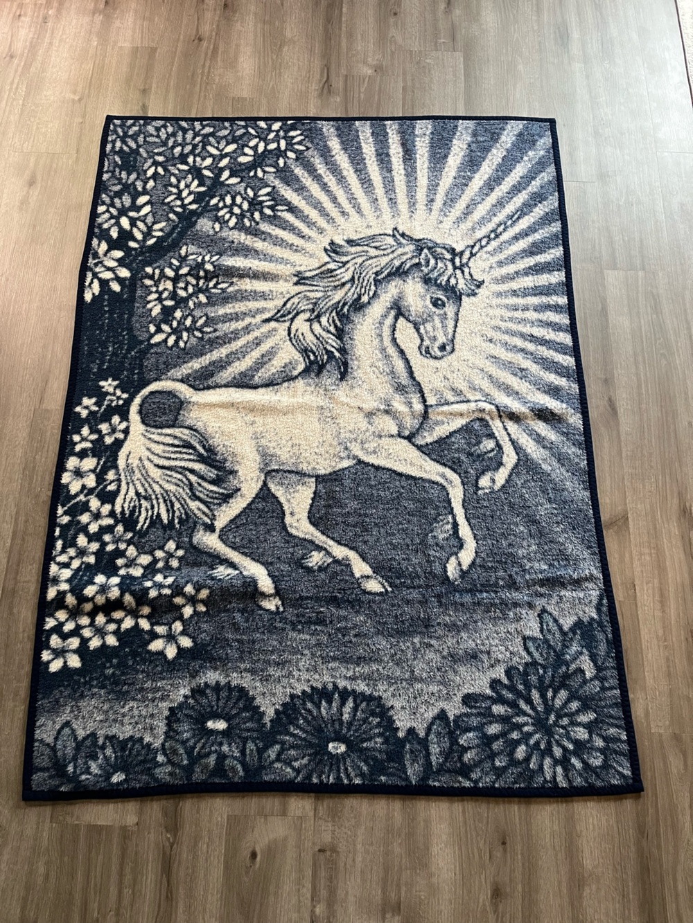 Vintage Ibena by Cannon Unicorn Blanket